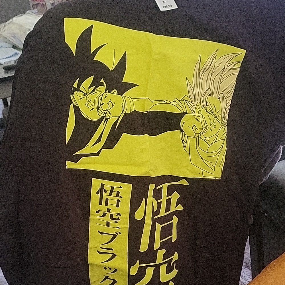 Black Graphic Dragon Fighter T-Shirt - Yellow Print